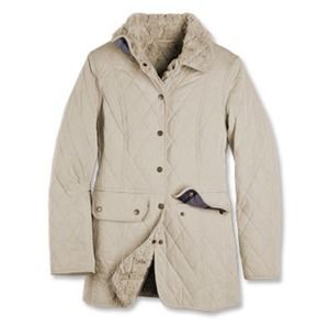 Barbour Berkeley Quilted Jacket Faux Fur Lined Winter Coat, Cream